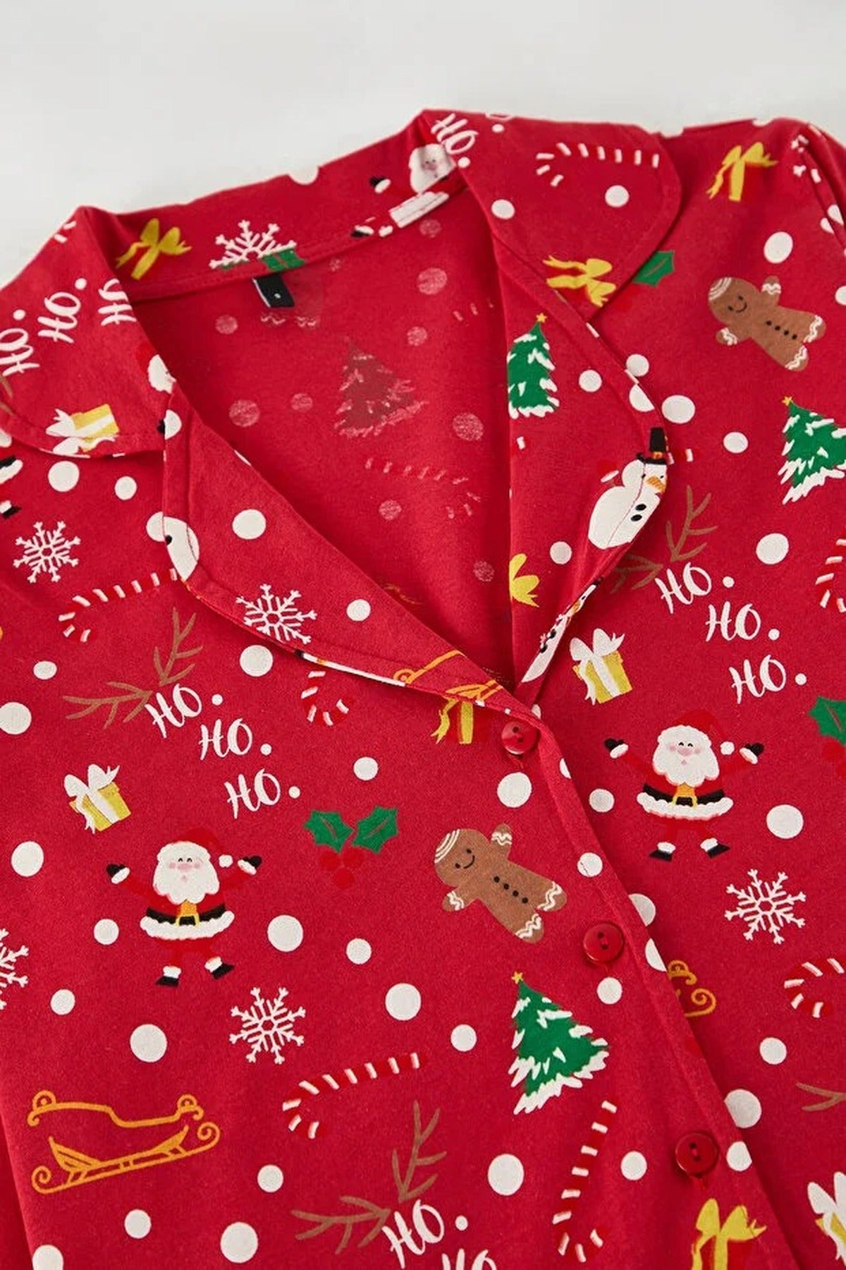 2-Piece 100% Cotton Christmas Themed Knit Pajama Set
