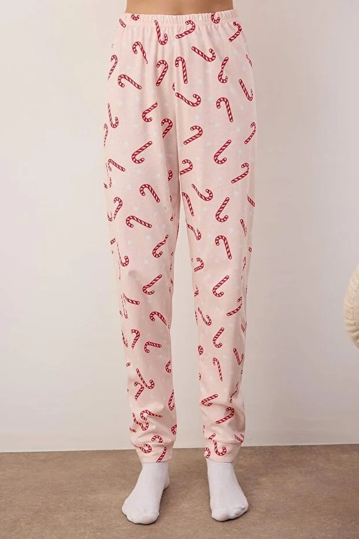 2-Piece 100% Cotton Christmas Themed Knit Pajama Set