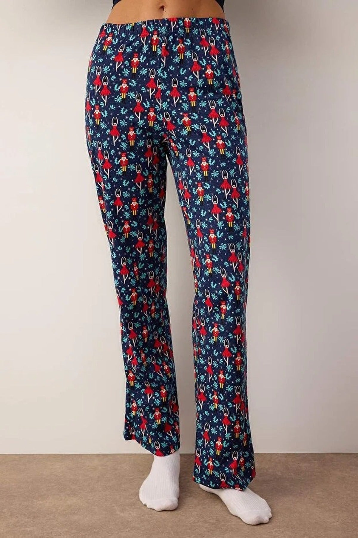 2-Piece 100% Cotton Christmas Themed Knit Pajama Set