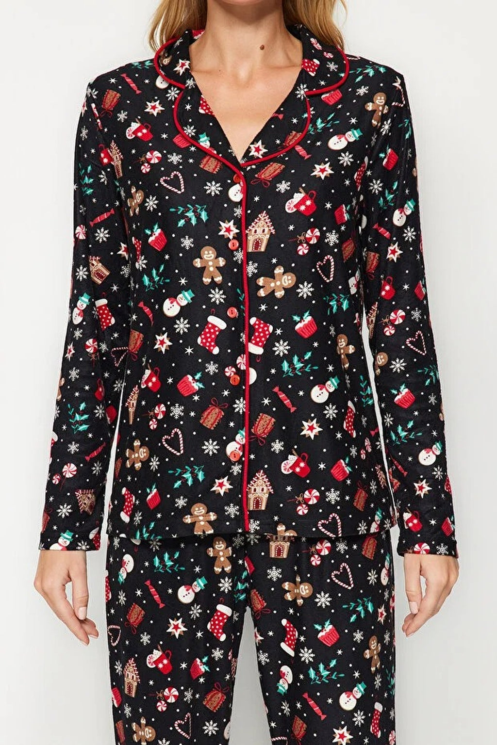 2-Piece Christmas Themed Knit Pajama Set