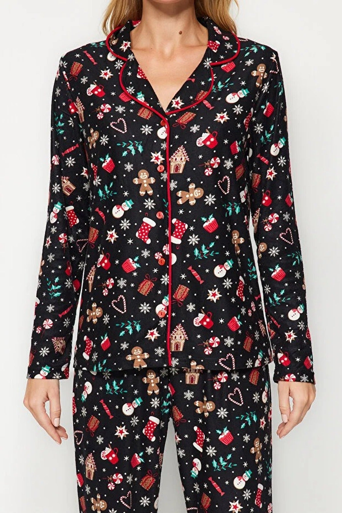 2-Piece Christmas Themed Knit Pajama Set