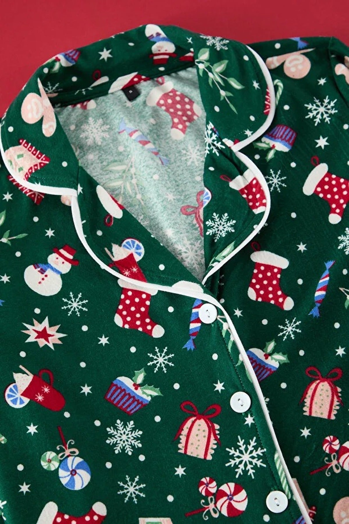 2-Piece Christmas Themed Knit Pajama Set