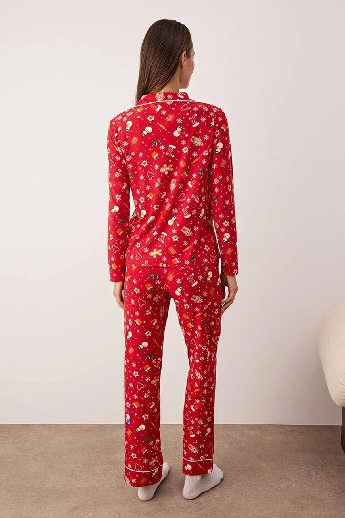 2-Piece Christmas Themed Knit Pajama Set