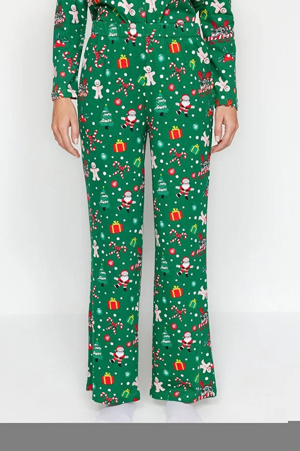 2-Piece 100% Cotton Christmas Themed Knit Pajama Set