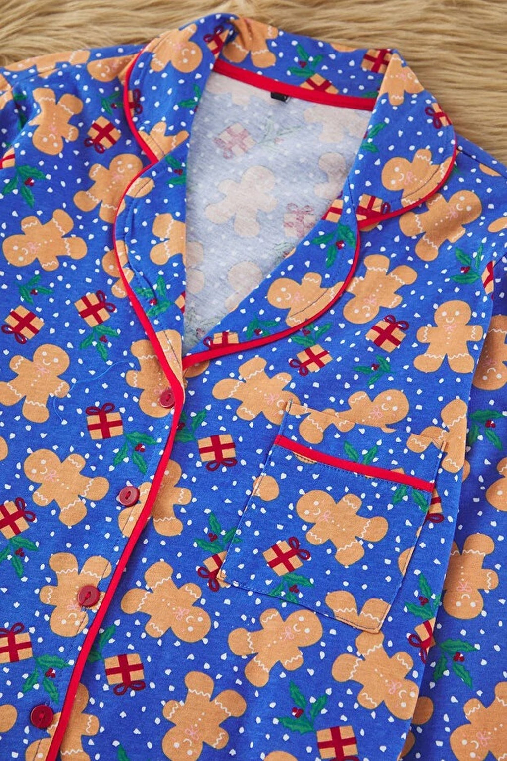 2-Piece 100% Cotton Christmas Themed Knit Pajama Set