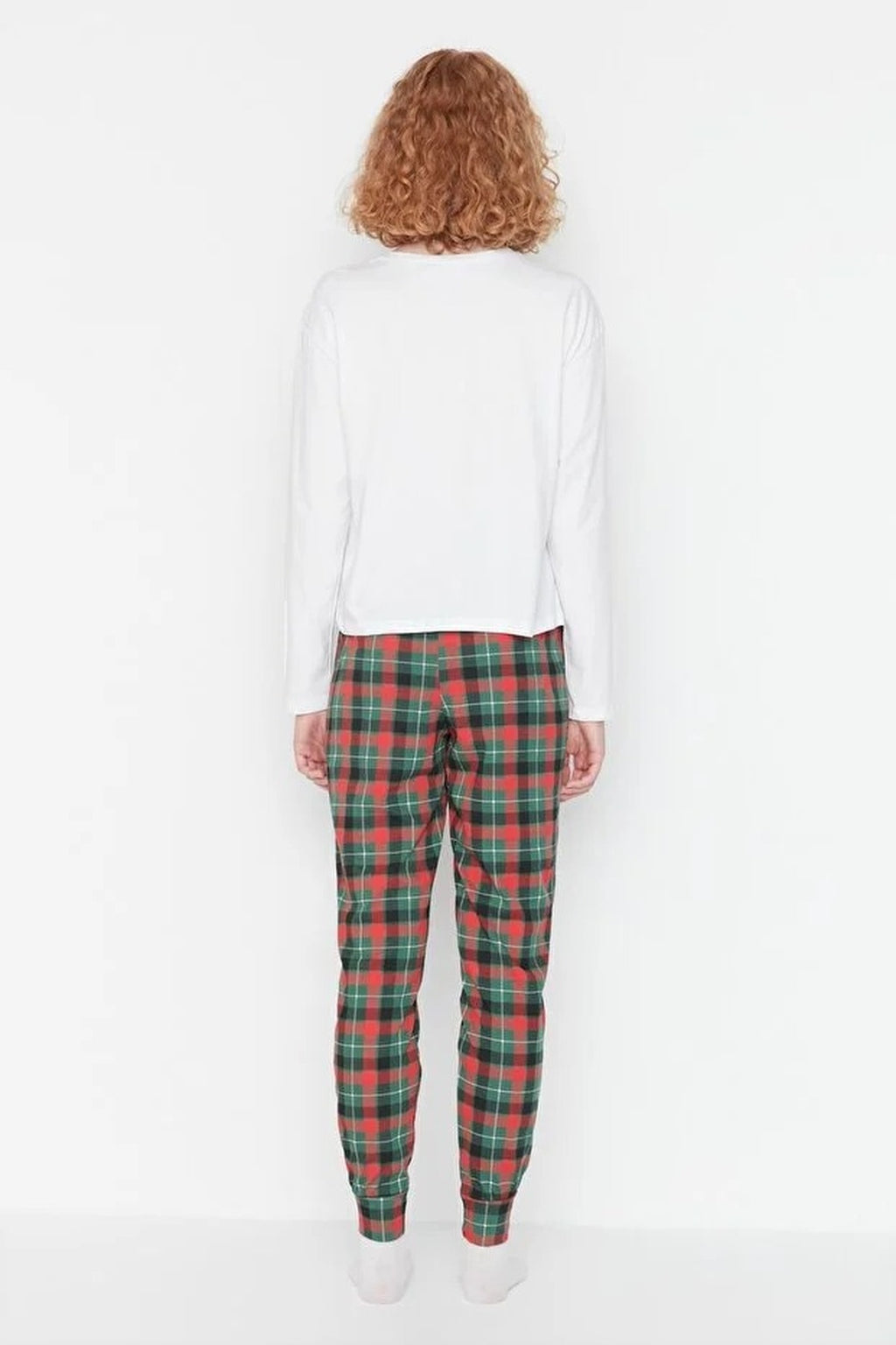 2-Piece 100% Cotton Christmas Themed Knit Pajama Set