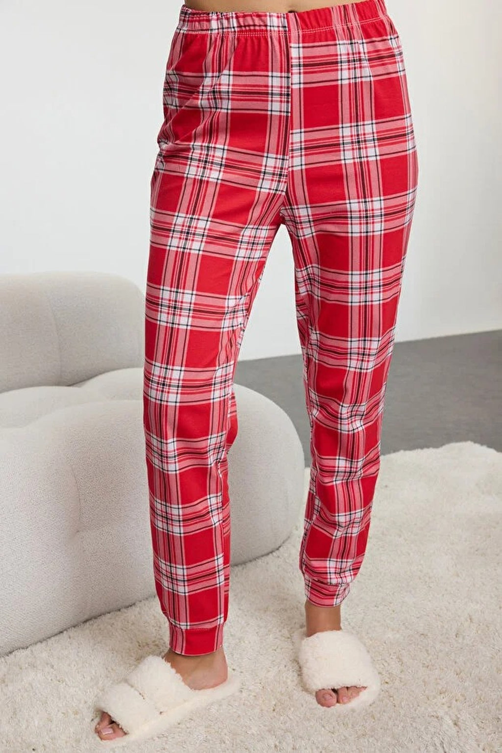 2-Piece 100% Cotton Christmas Themed Knit Pajama Set