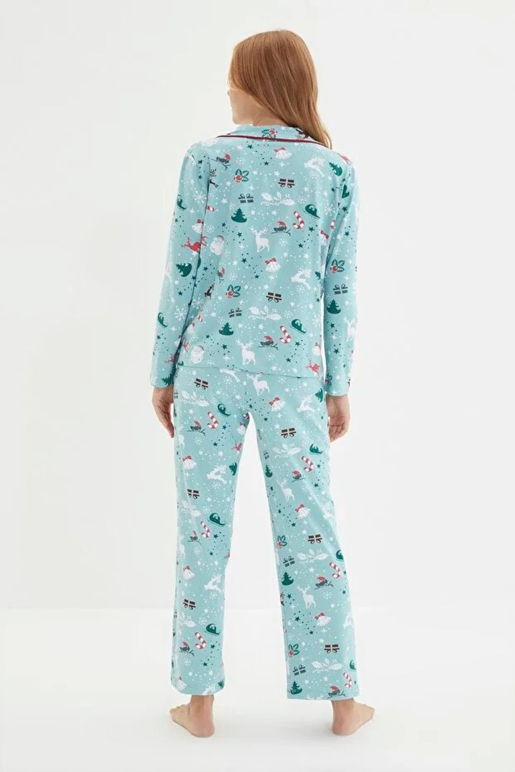 2-Piece 100% Cotton Winter Themed Knit Pajama Set
