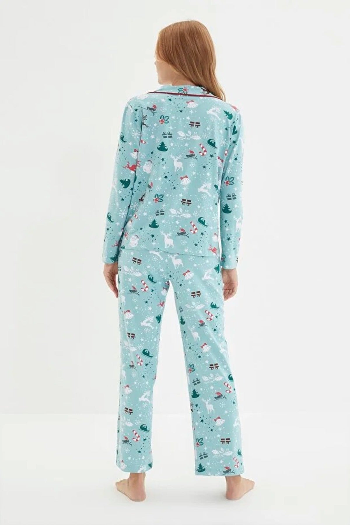 2-Piece 100% Cotton Winter Themed Knit Pajama Set
