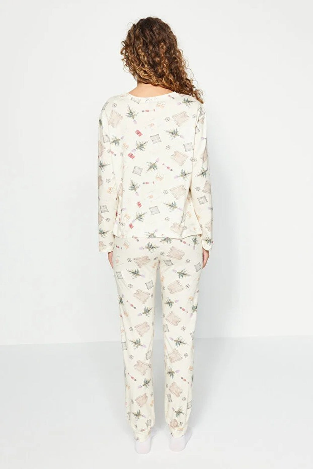 2-Piece 100% Cotton Winter Themed Knit Pajama Set