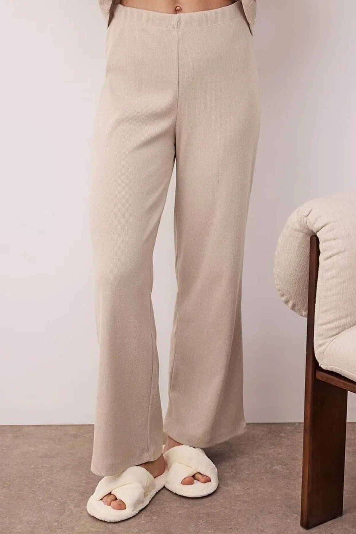 2-Piece Ribbed Long-Sleeve Pajama Set