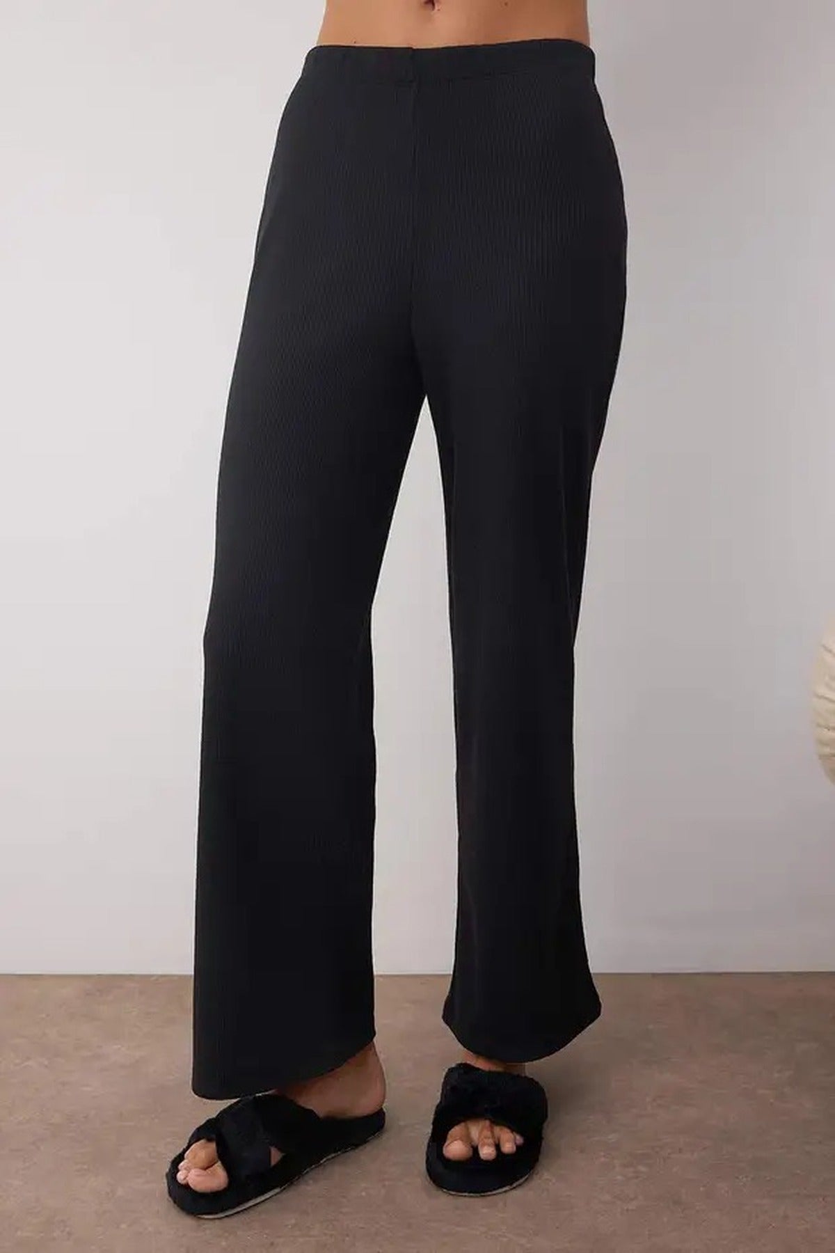 2-Piece Ribbed Long-Sleeve Pajama Set