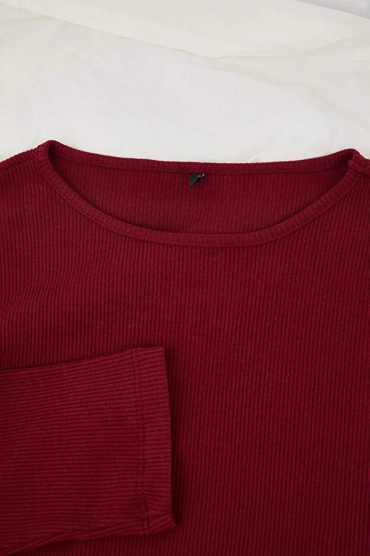 2-Piece Ribbed Long-Sleeve Pajama Set