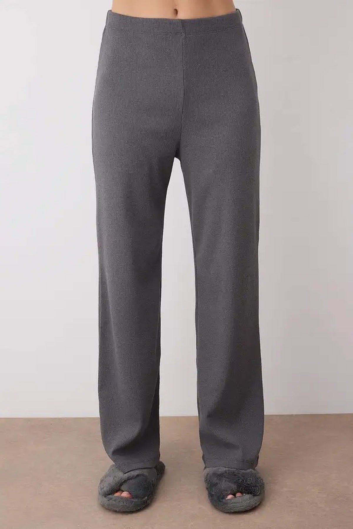 2-Piece Ribbed Long-Sleeve Pajama Set