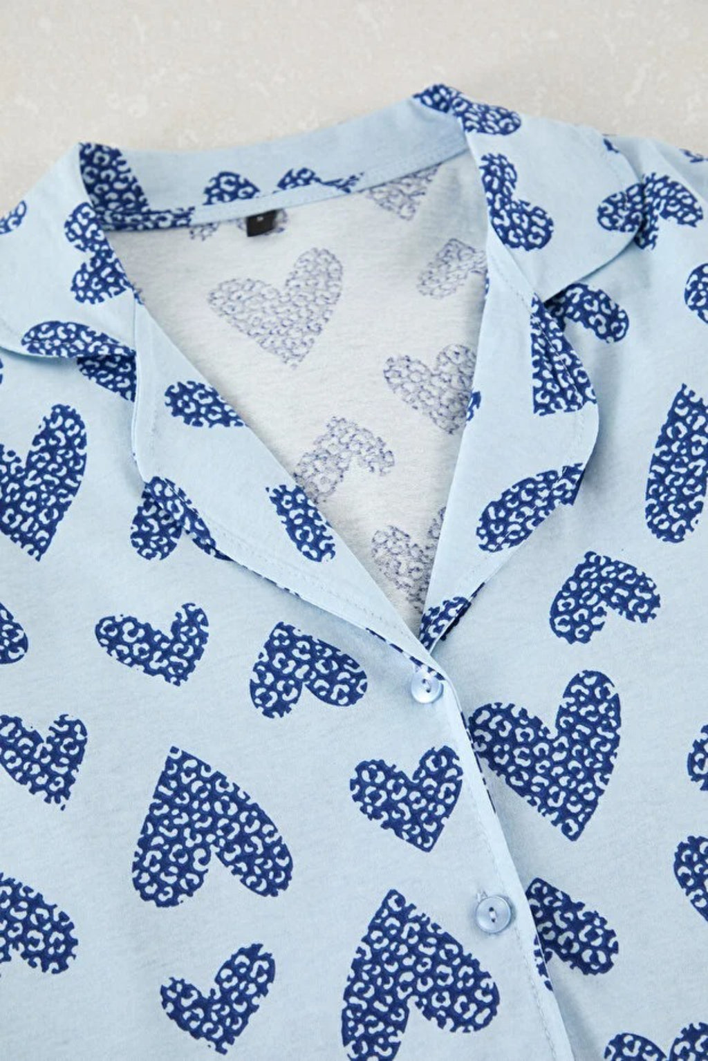 2-Piece Cotton Leopard Heart Knit Pajama Set