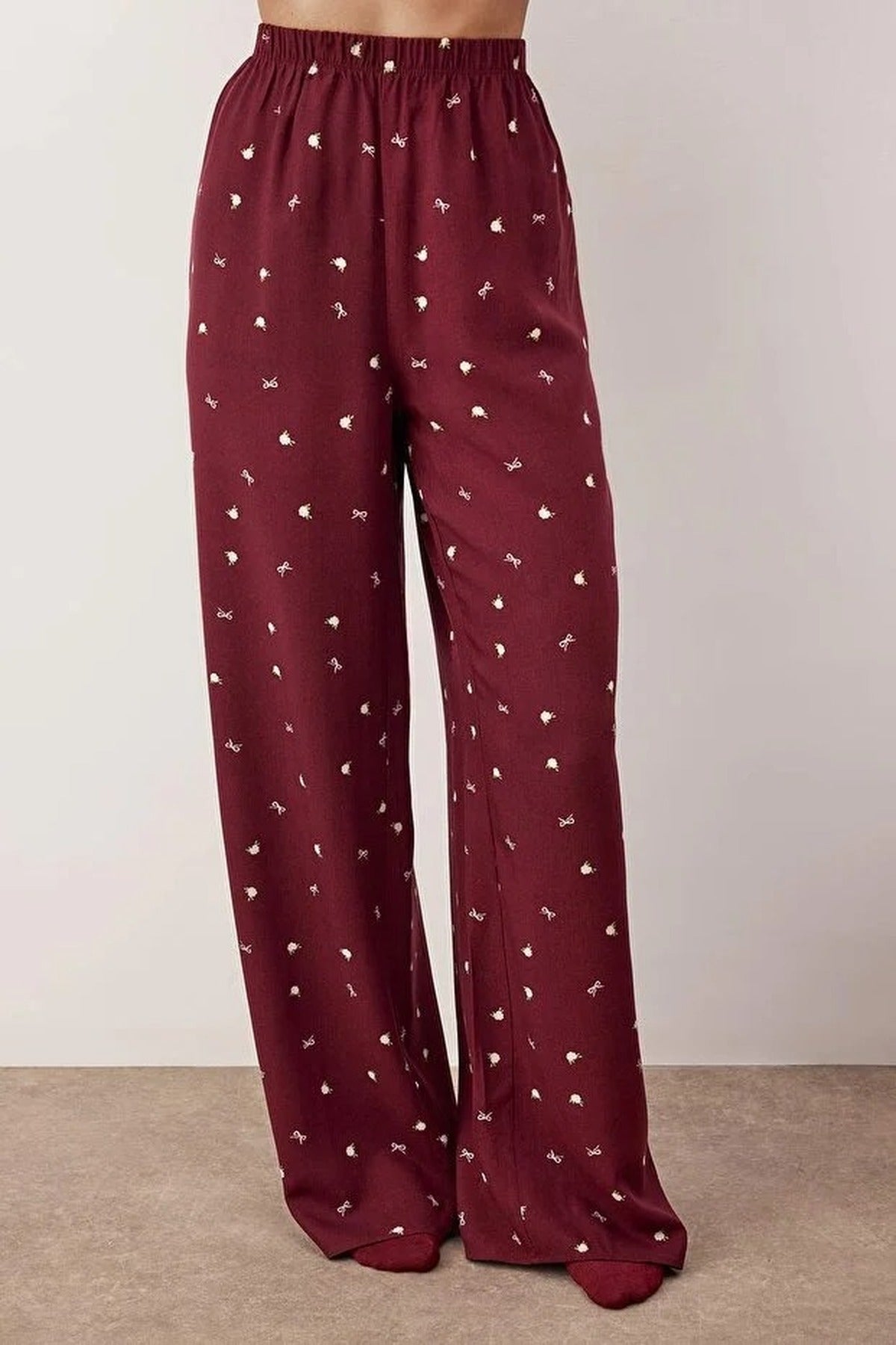 2-Piece Printed Shally Woven Pajama Set