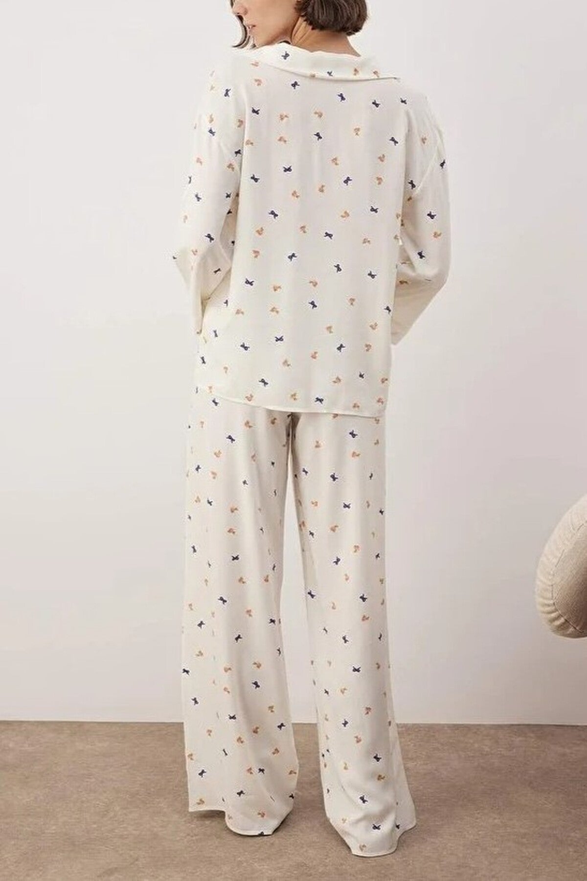 2-Piece Printed Shally Woven Pajama Set