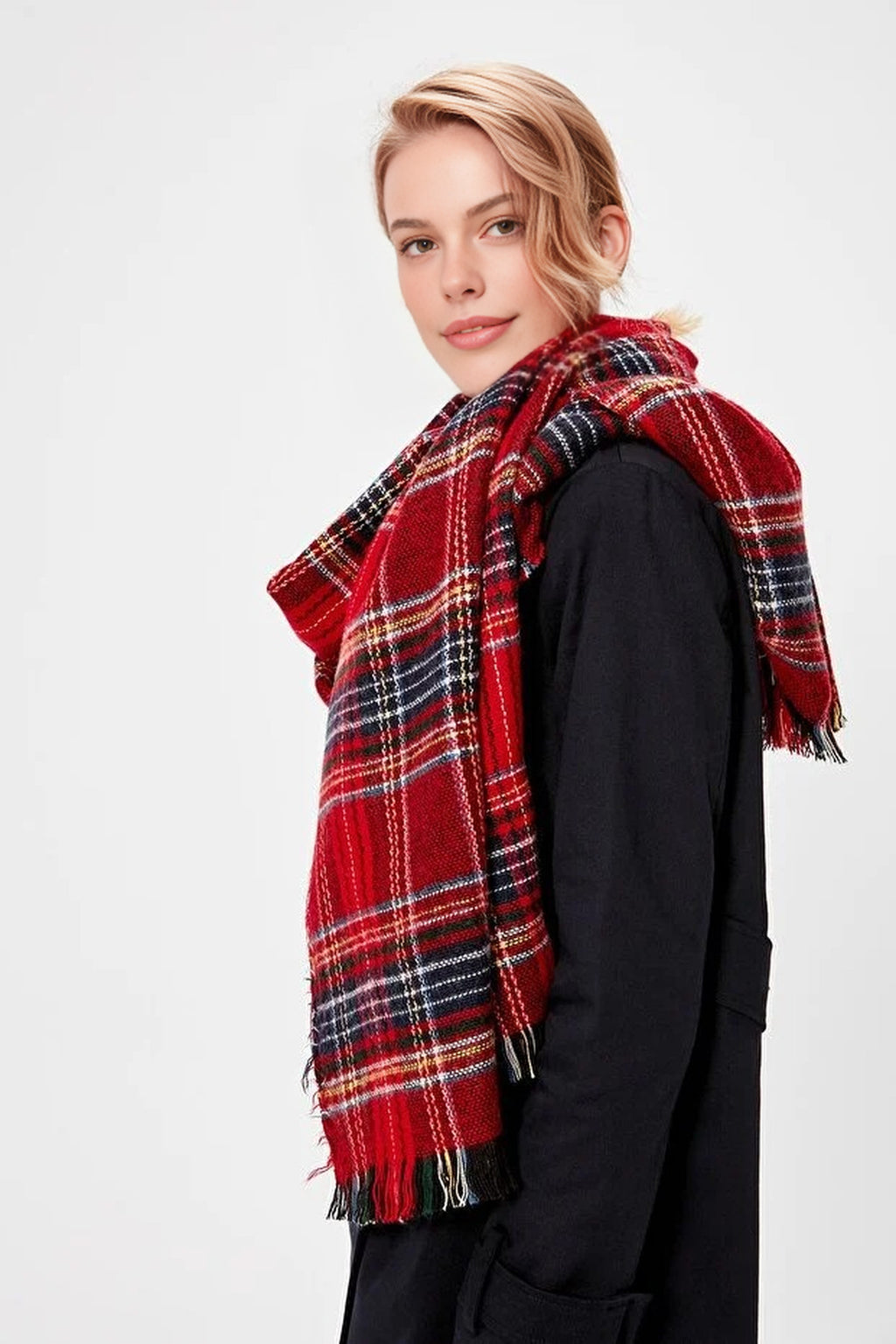 Soft Textured Argyle Scarf