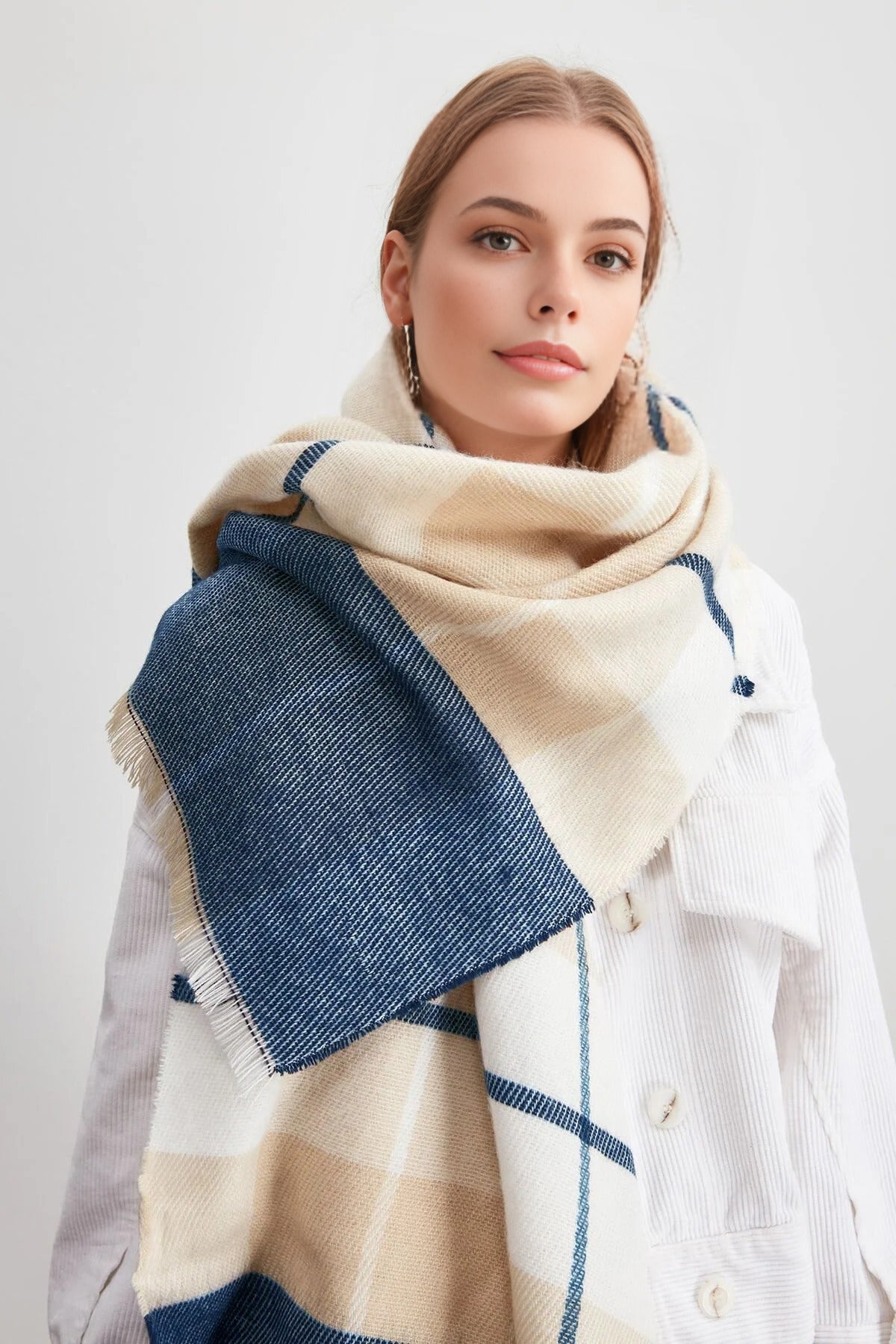 Soft Textured Argyle Scarf