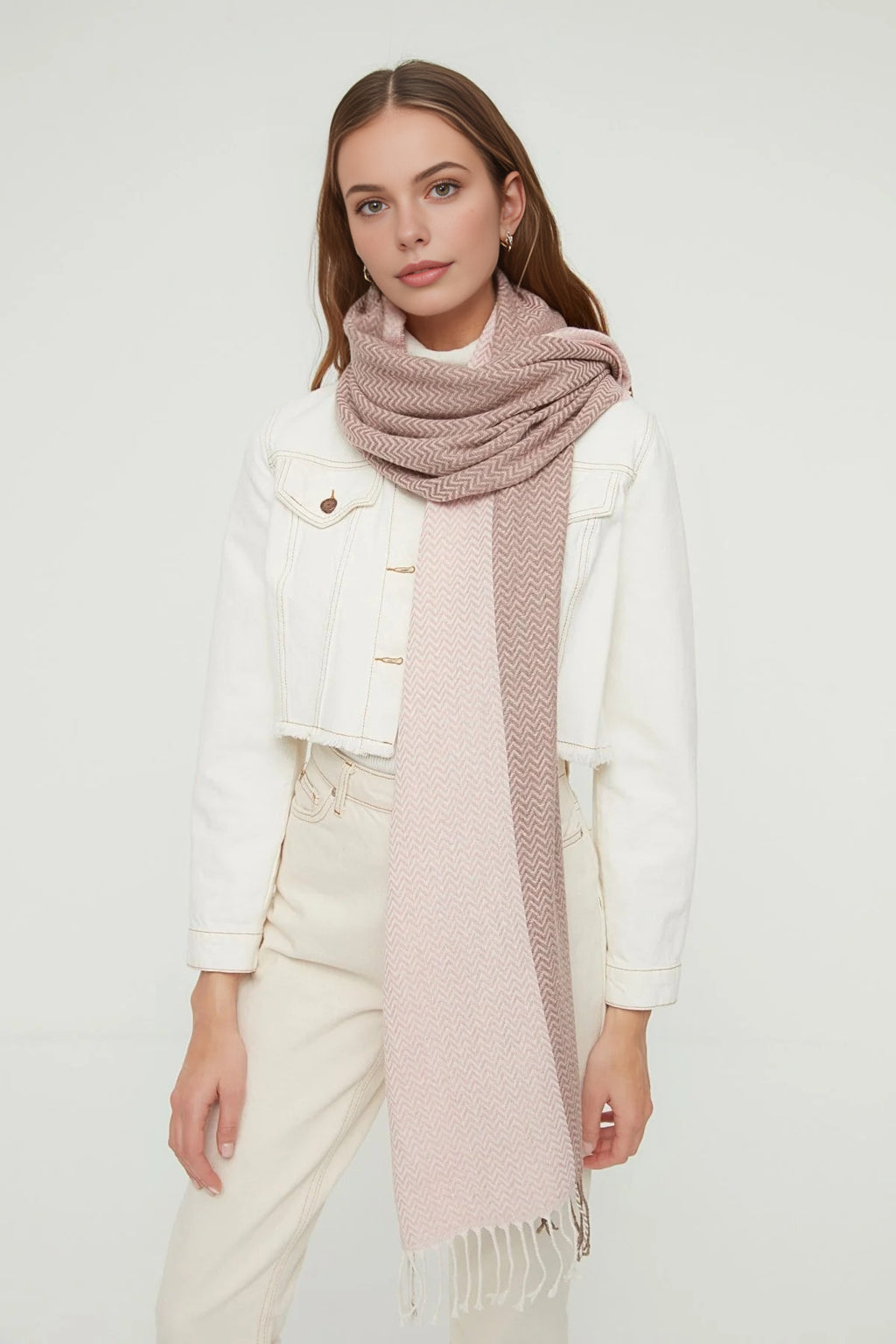 Color Block Soft Texture Scarf