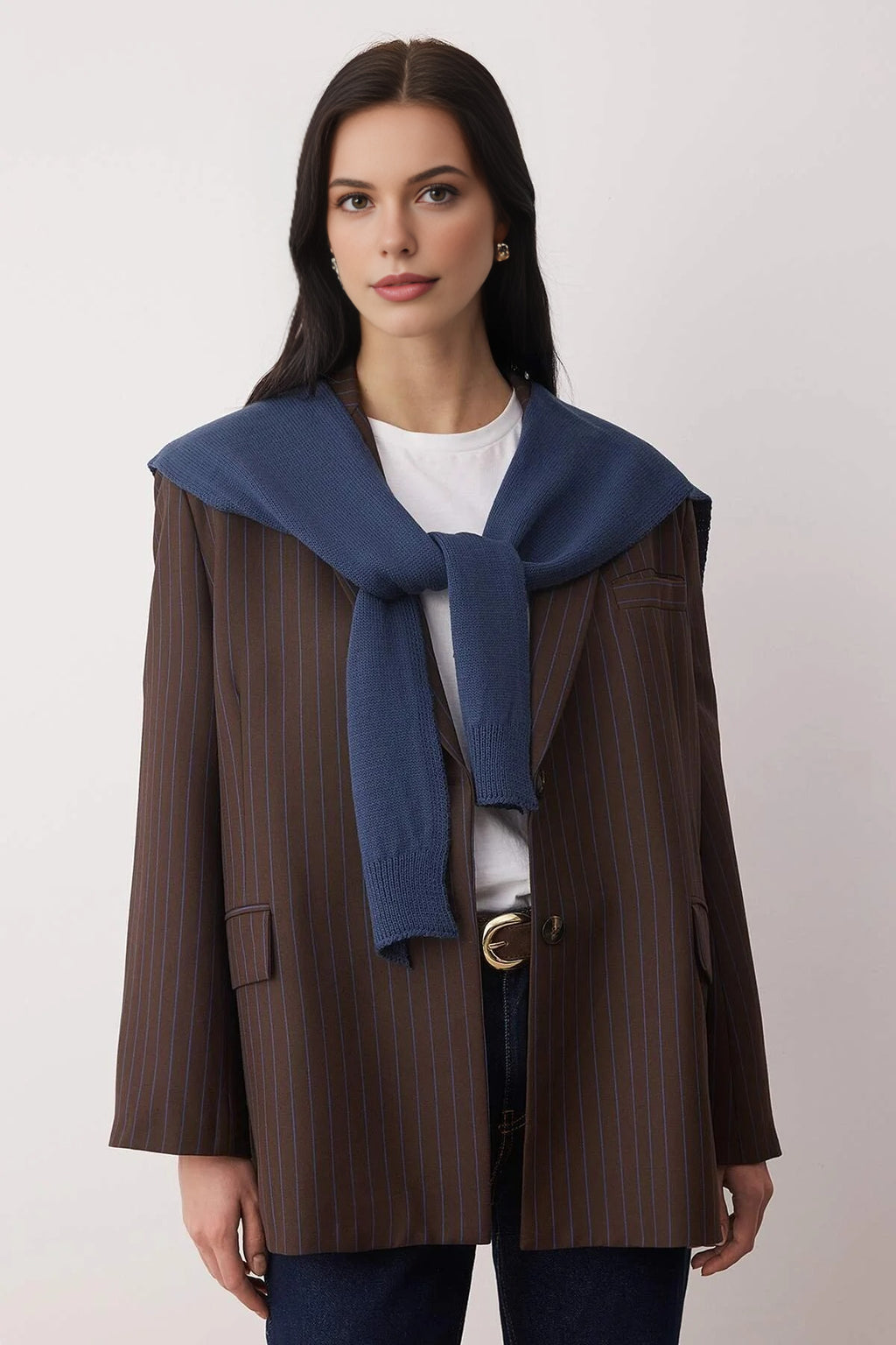 Sweater-Look Knit Shawl