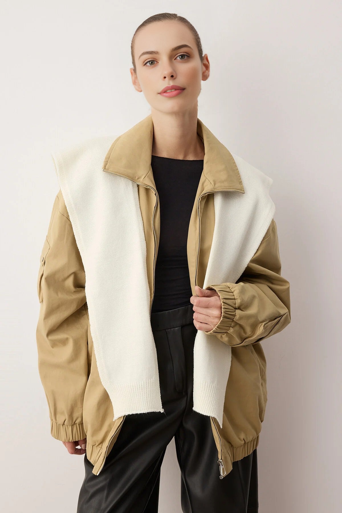 Sweater-Look Knit Shawl