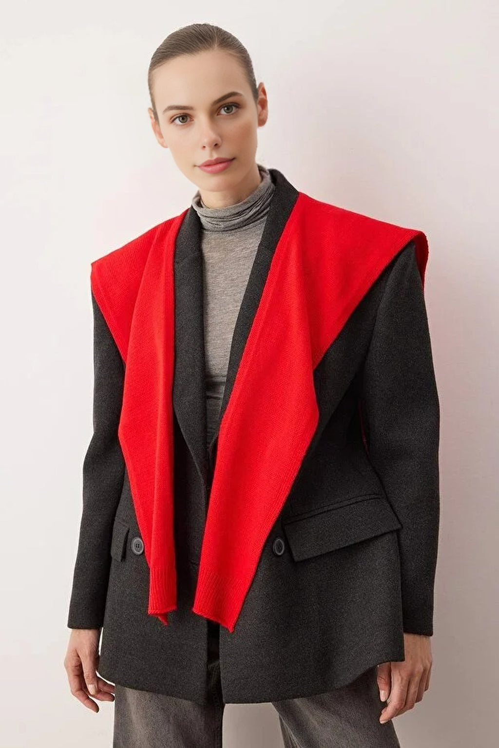 Sweater-Look Knit Shawl