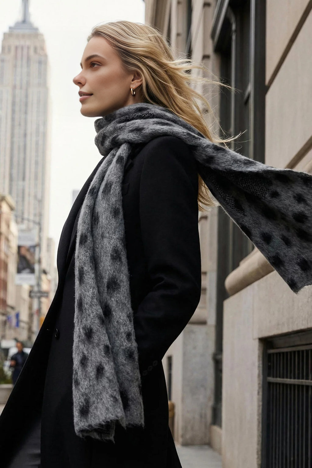 Patterned Soft Textured Knit Scarf