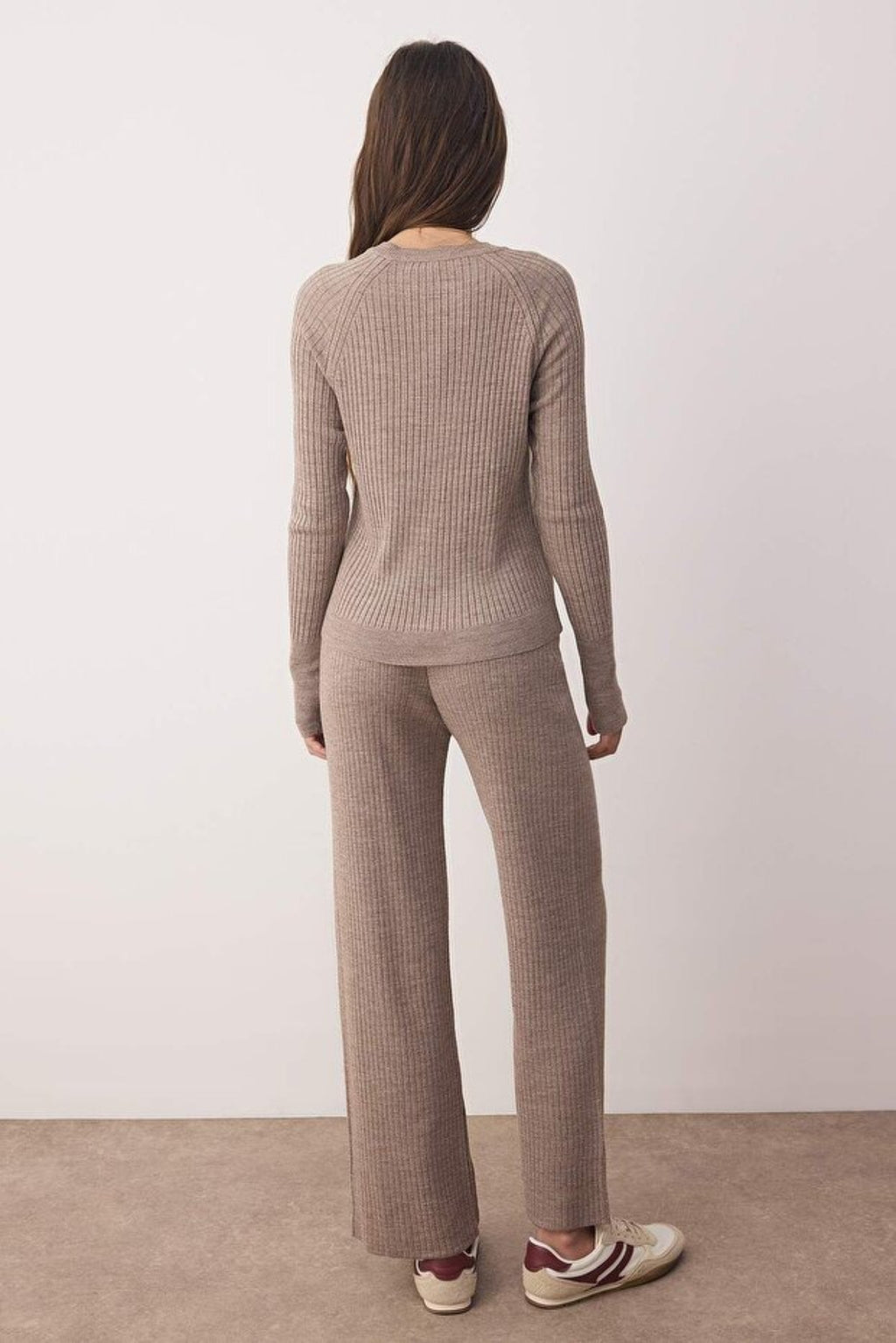 2-Piece Basic Knit Set with Finger Detail