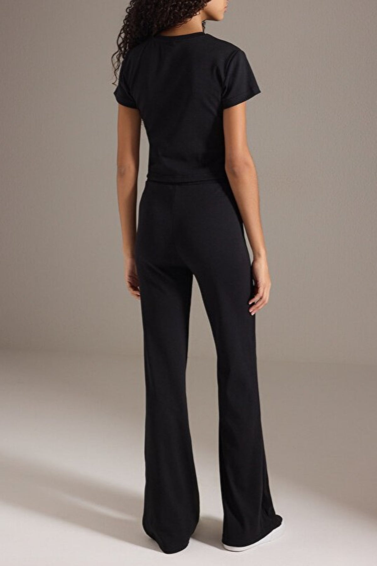 2-Piece Fitted Stretch Woven Top & Pants Set