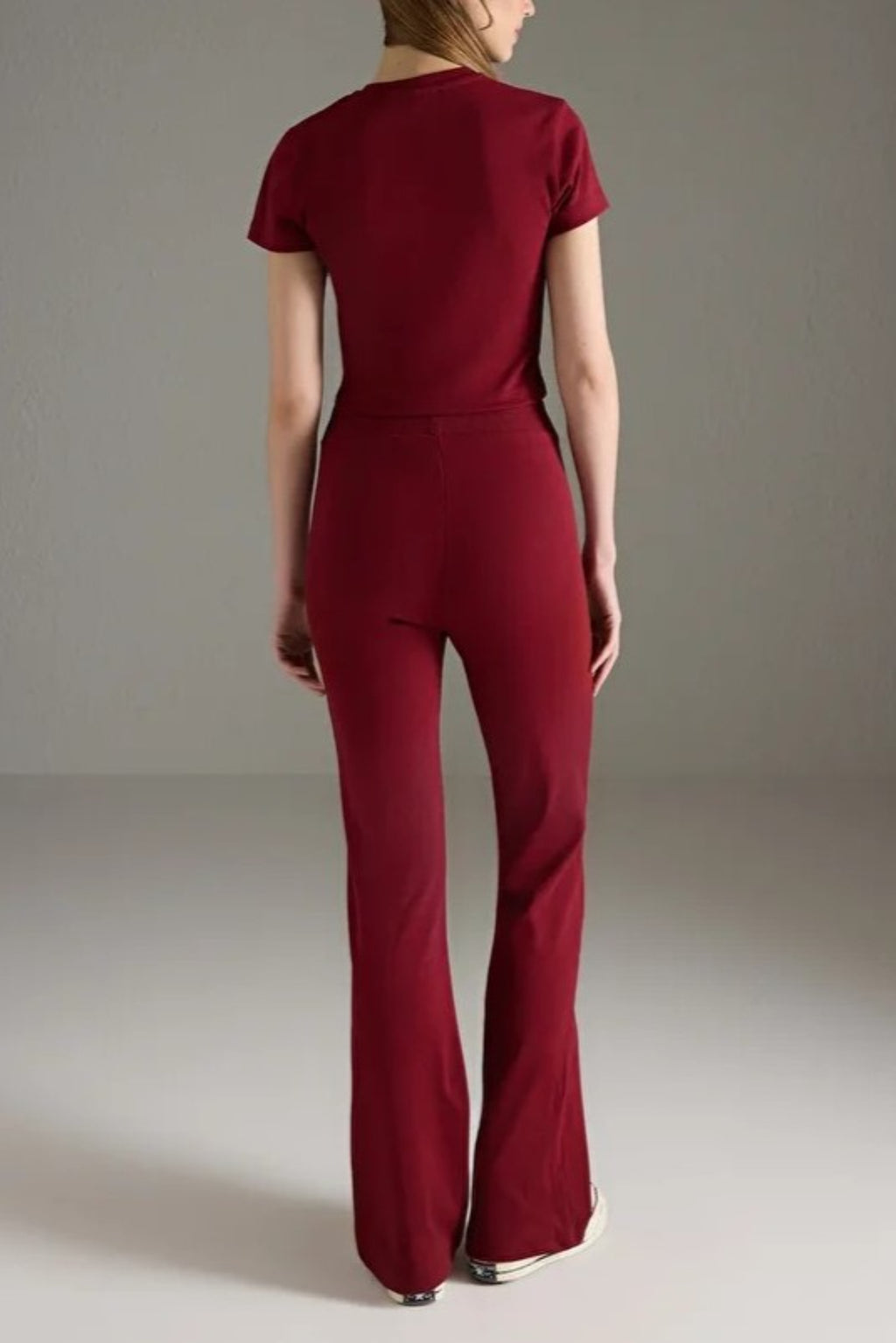 2-Piece Fitted Stretch Woven Top & Pants Set