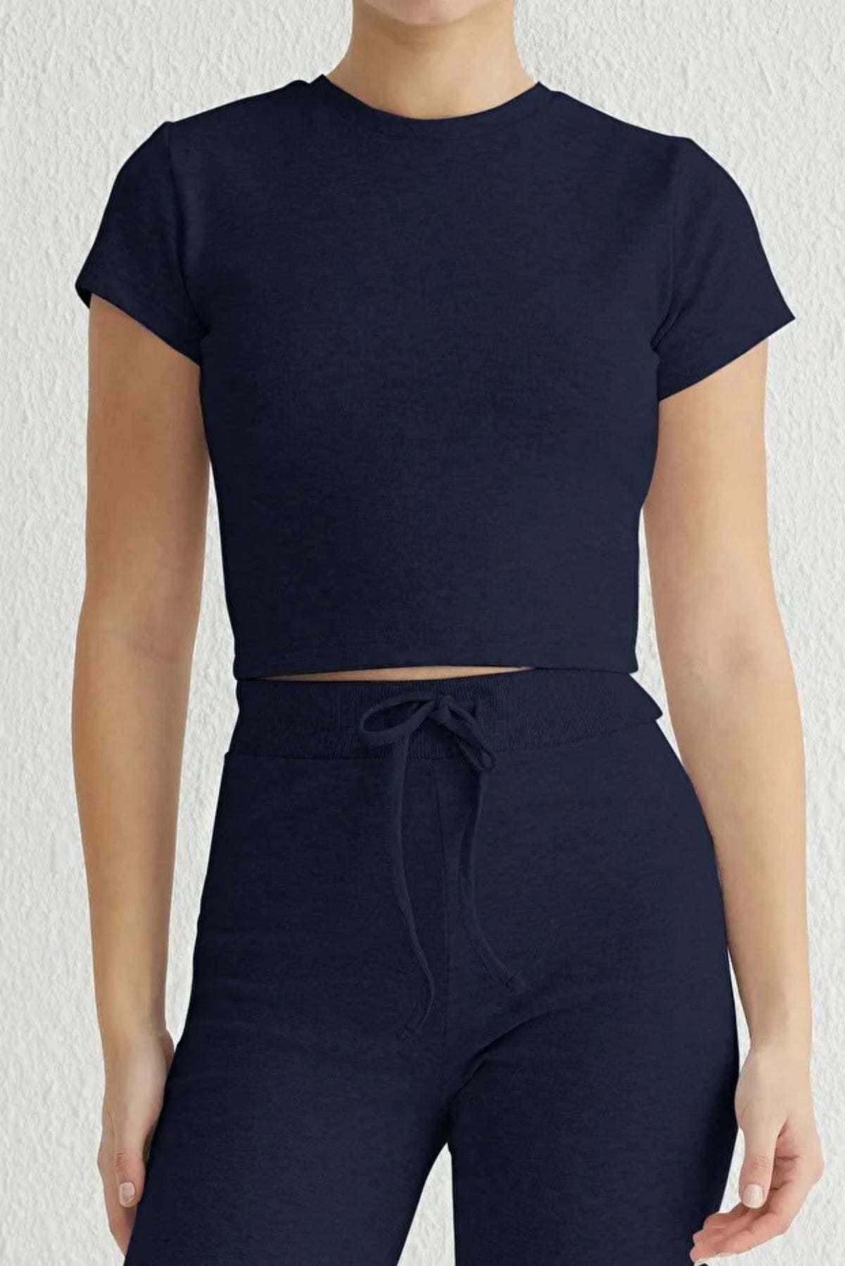 2-Piece Fitted Stretch Woven Top & Pants Set