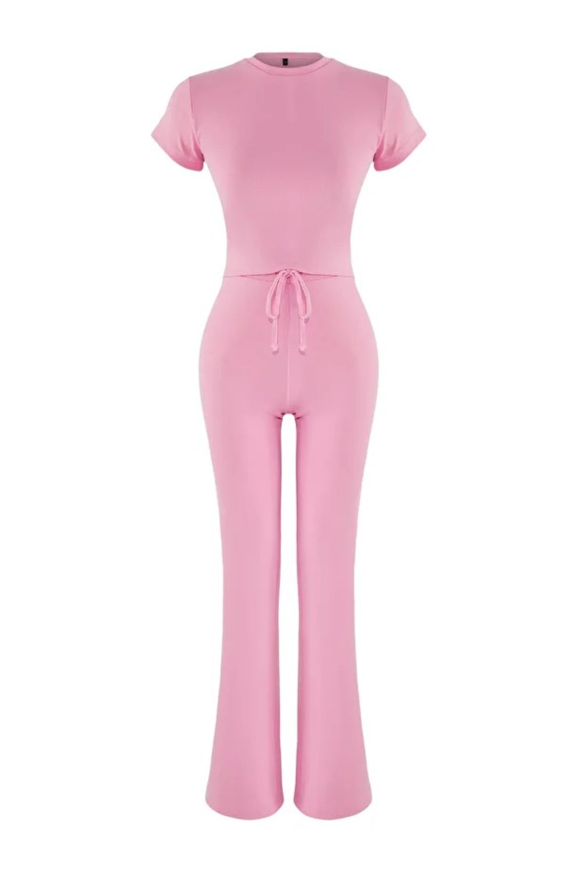 2-Piece Fitted Stretch Woven Top & Pants Set