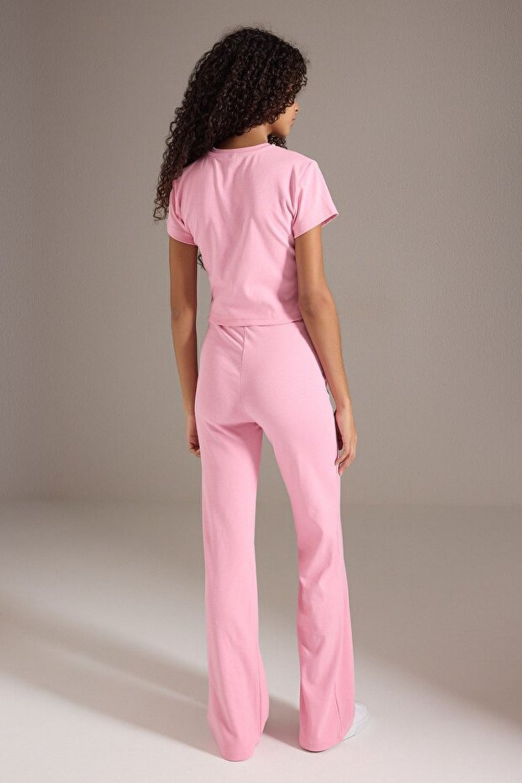 2-Piece Fitted Stretch Woven Top & Pants Set