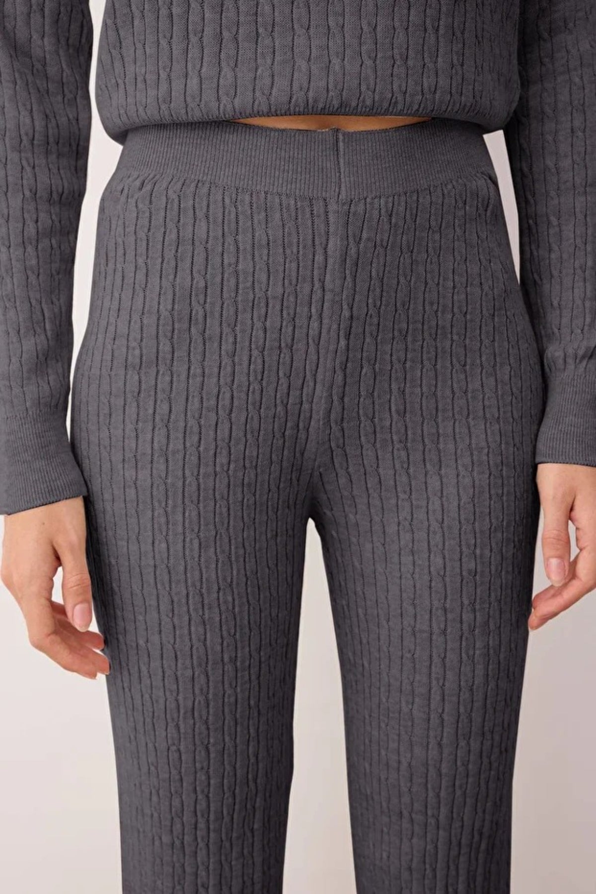 2-Piece Zip-Up Knit Top & Pants Set