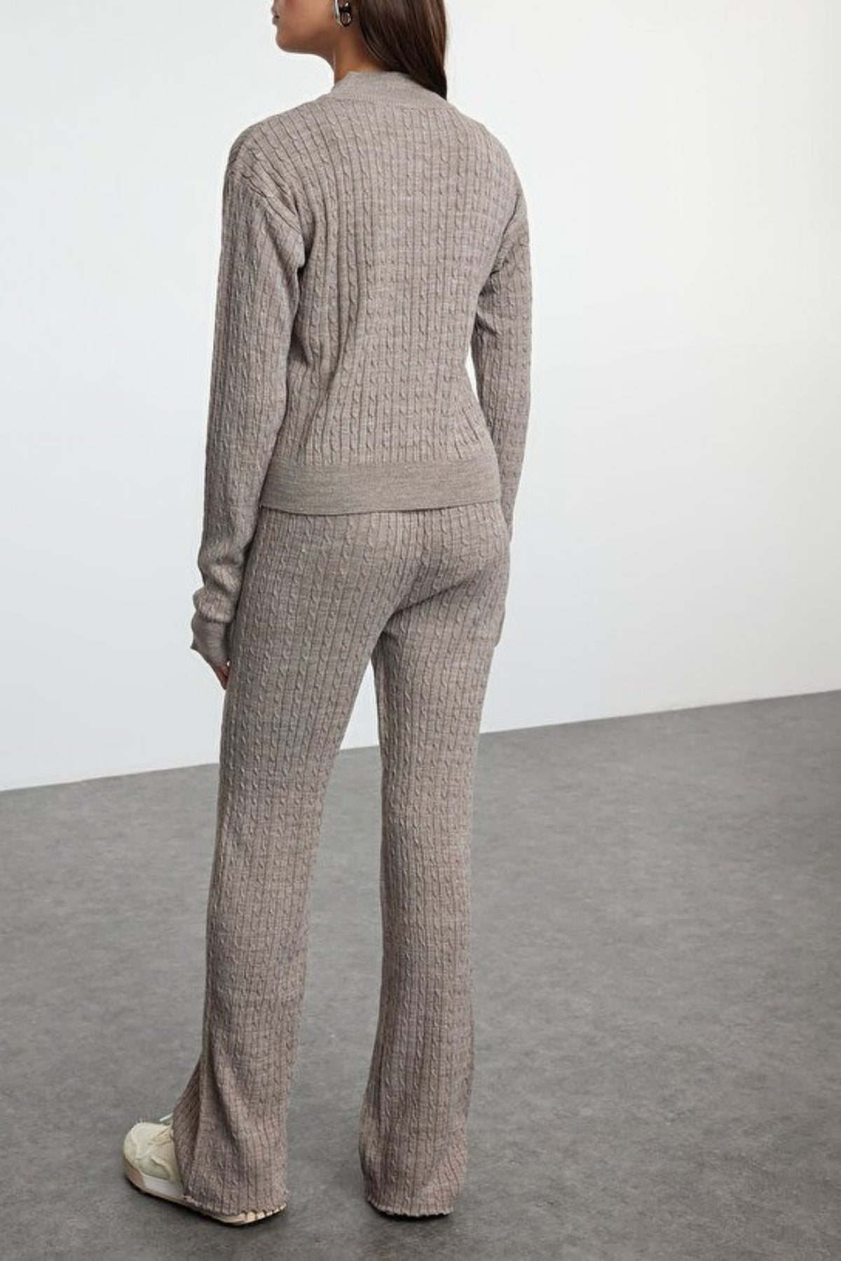 2-Piece Zip-Up Knit Top & Pants Set