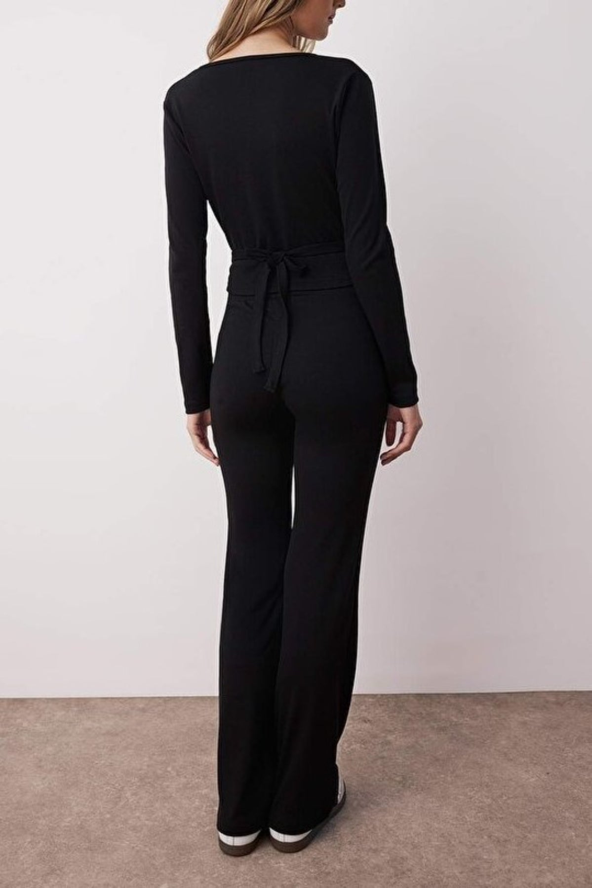 2-Piece Slim Fit Long Sleeve Stretch Knit Set with Wrap Closure