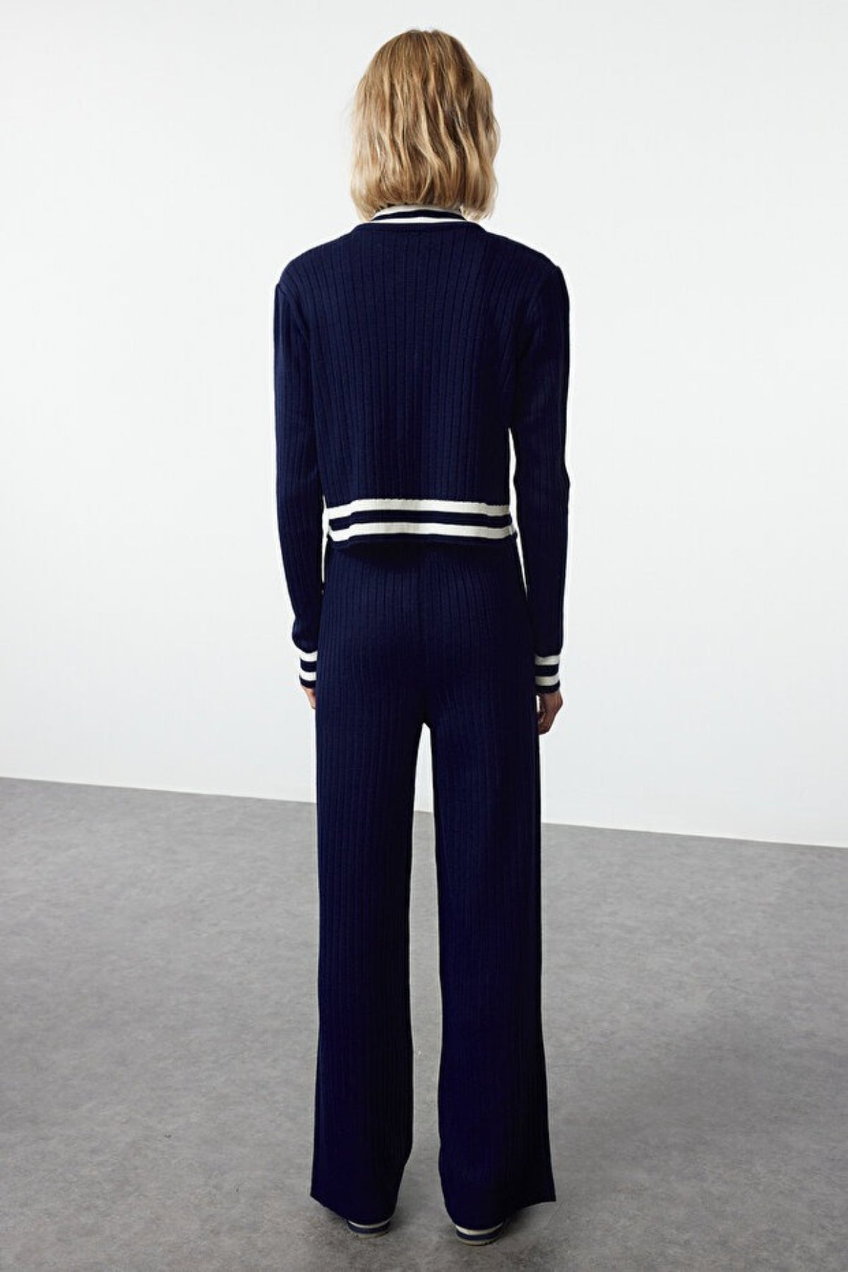 2-Piece Zip-Up Knit Top & Pants Set