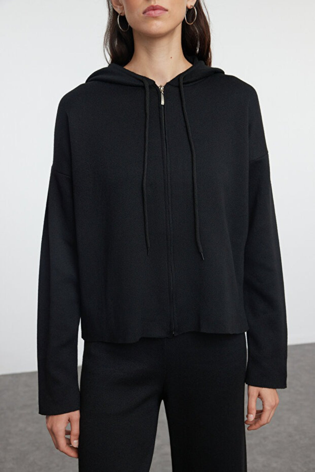 2-Piece Hooded Knit Top & Pants Set