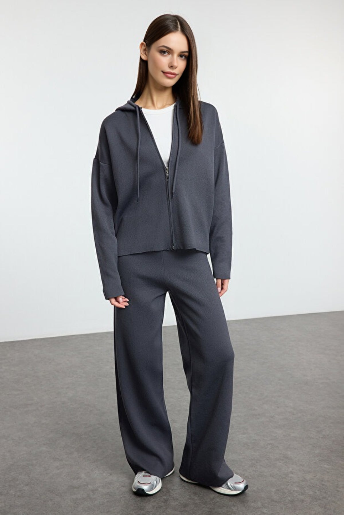 2-Piece Hooded Knit Top & Pants Set