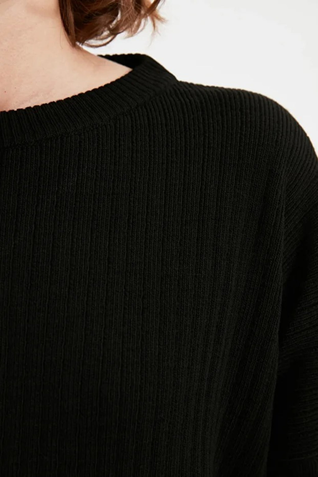 2-Piece Loose Fit Basic Ribbed Knit Top & Pants Set