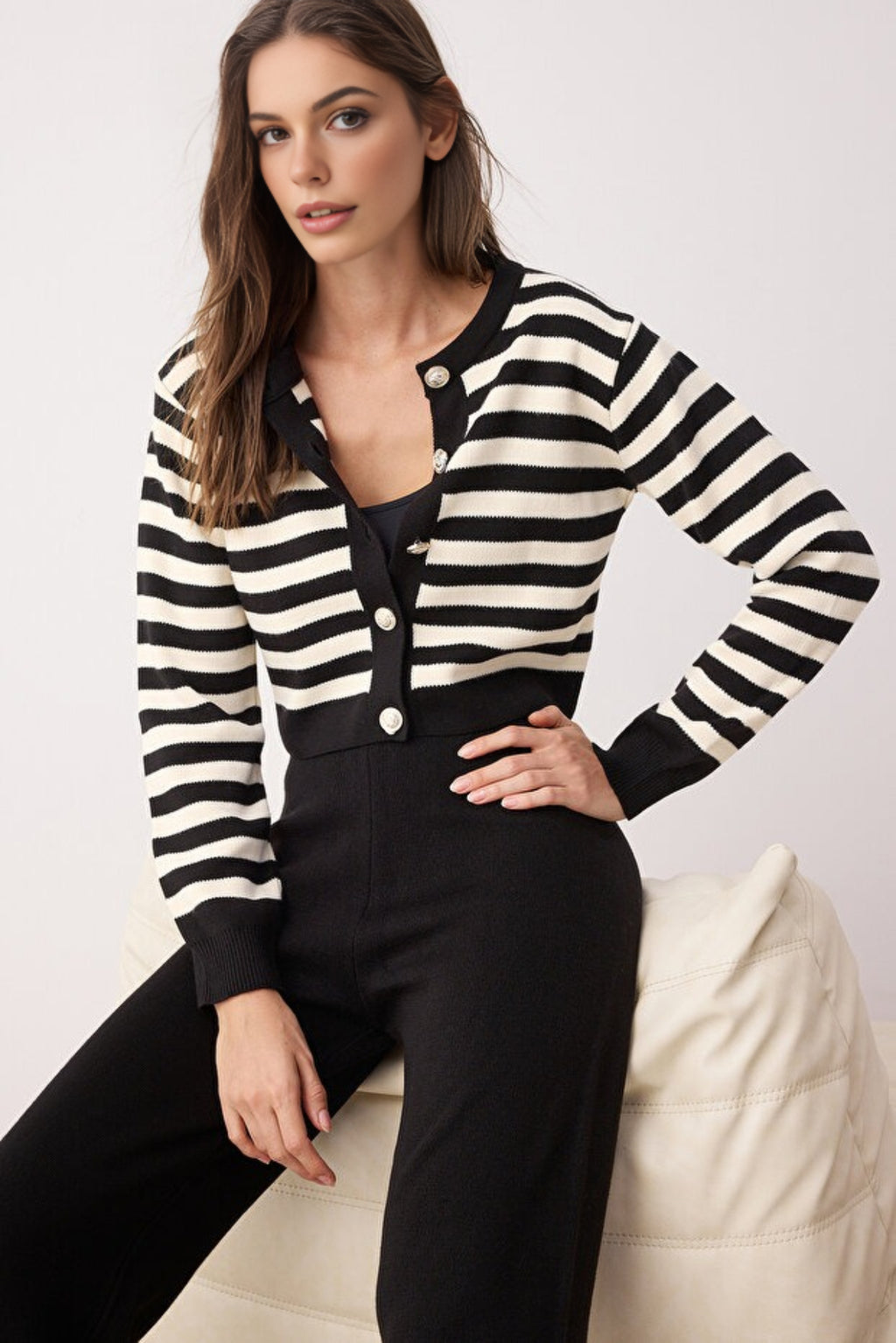 2-Piece Crop Knit Top & Pants Set