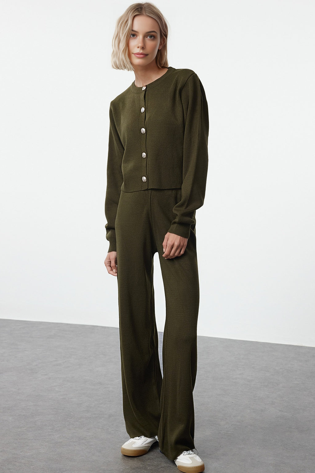 2-Piece Crop Knit Top & Pants Set