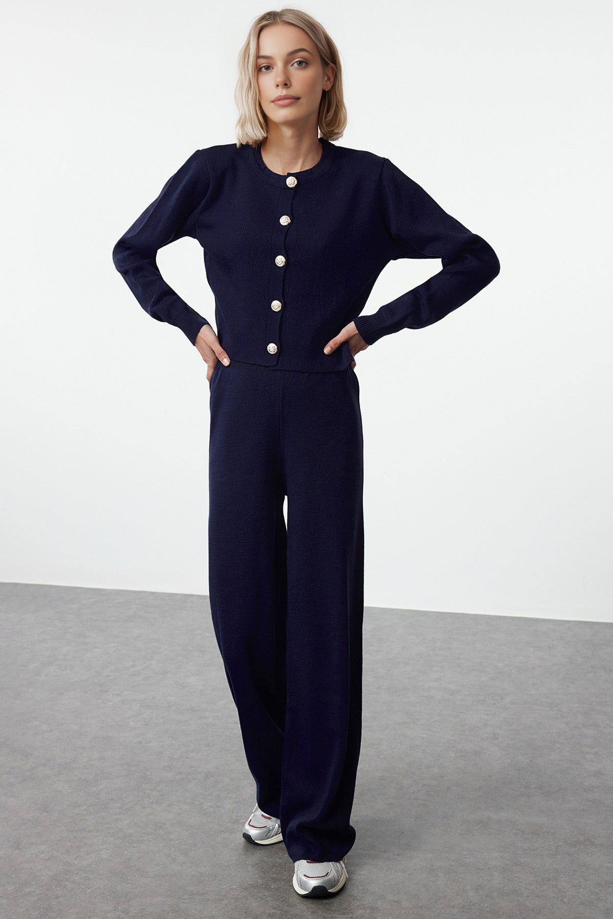 2-Piece Crop Knit Top & Pants Set