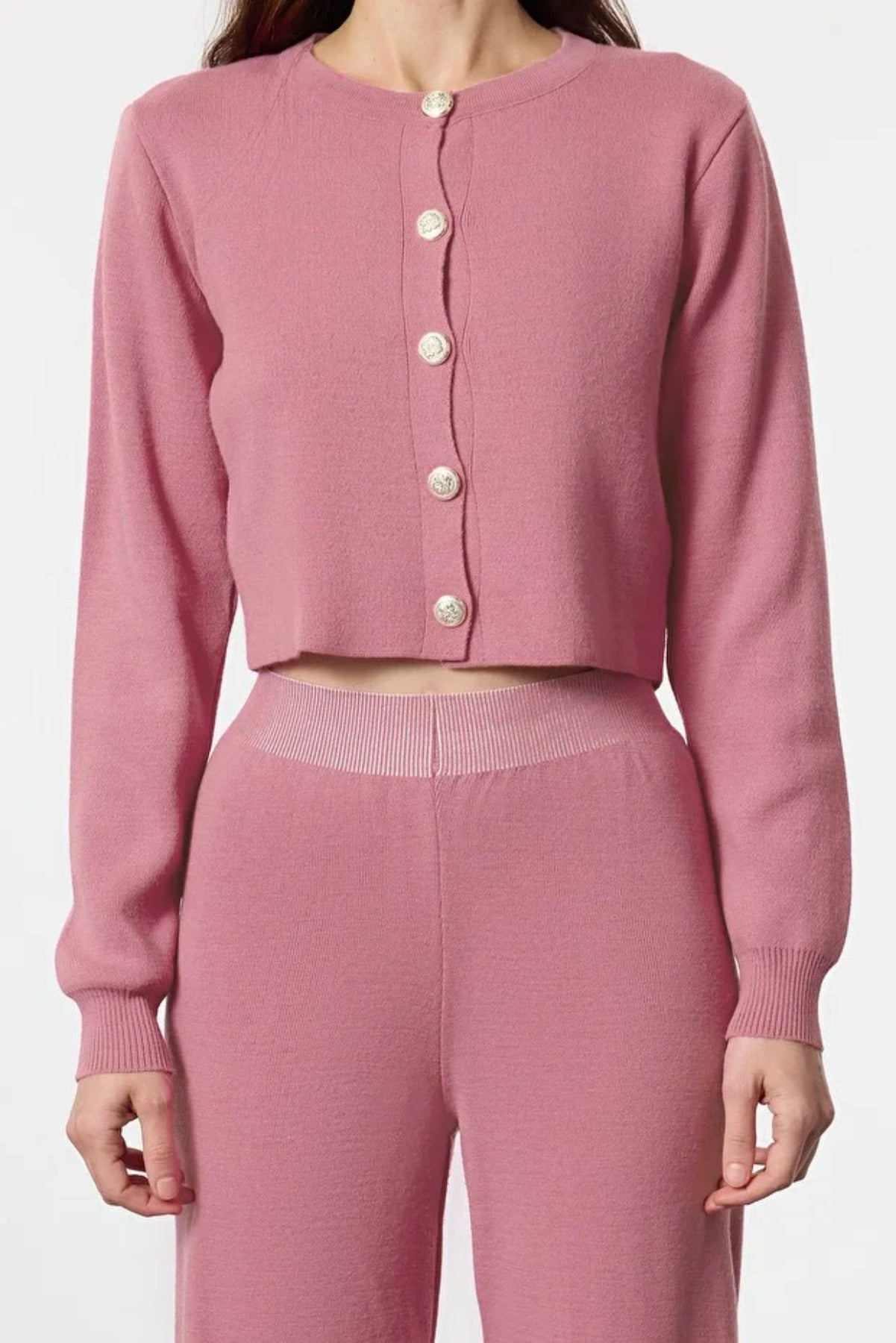 2-Piece Crop Knit Top & Pants Set