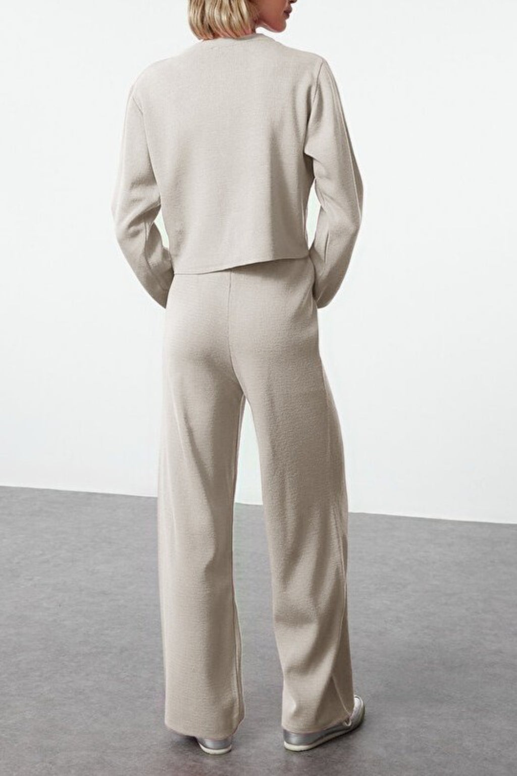 2-Piece Crop Knit Top & Pants Set