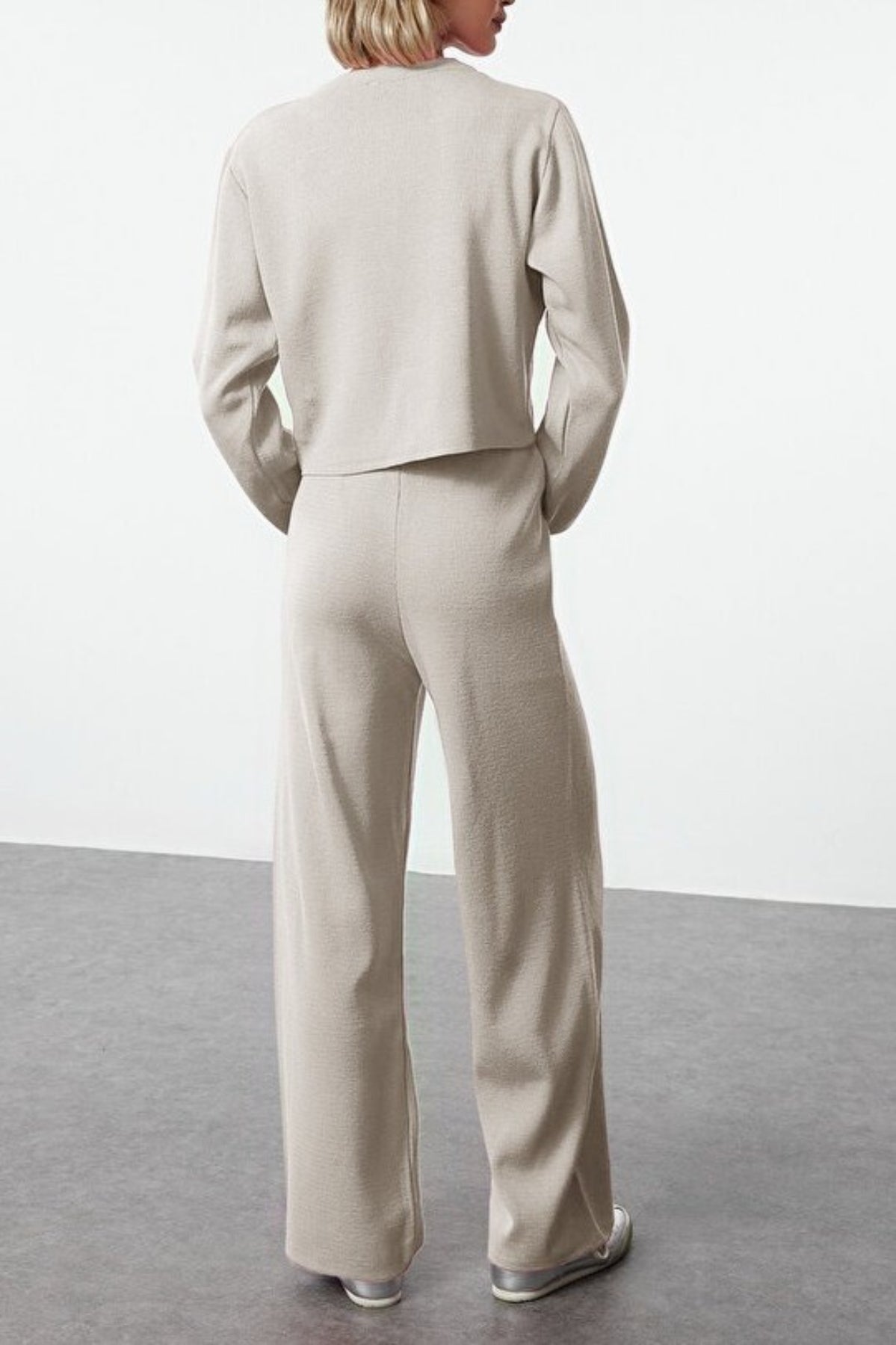 2-Piece Crop Knit Top & Pants Set