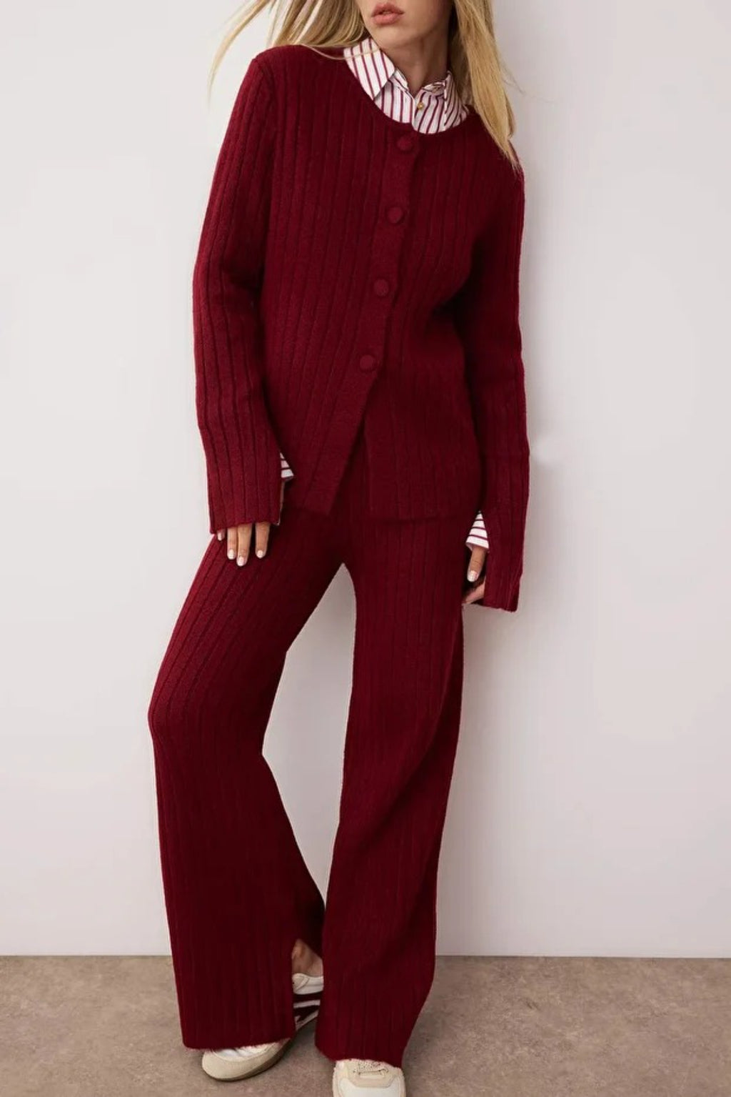 2-Piece Soft Texture Knit Sweater & Pants Set