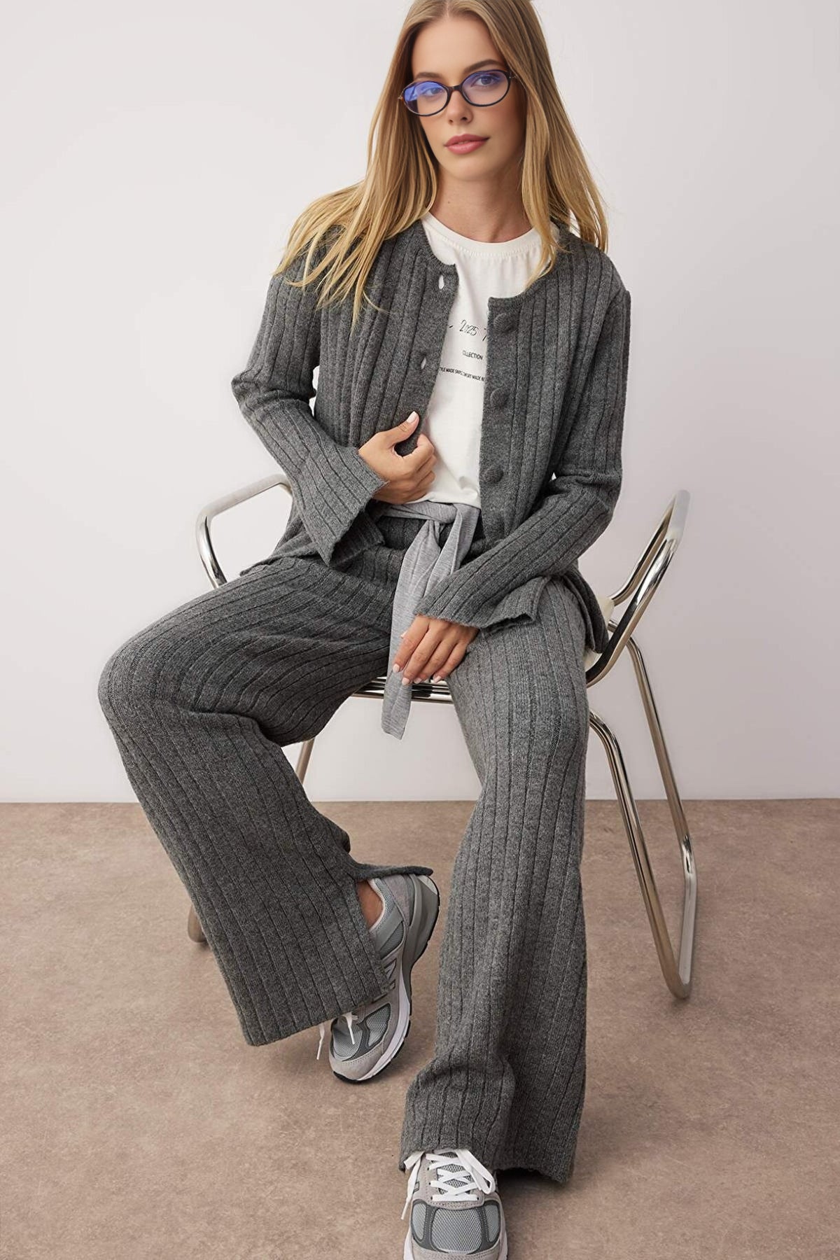 2-Piece Soft Texture Knit Sweater & Pants Set