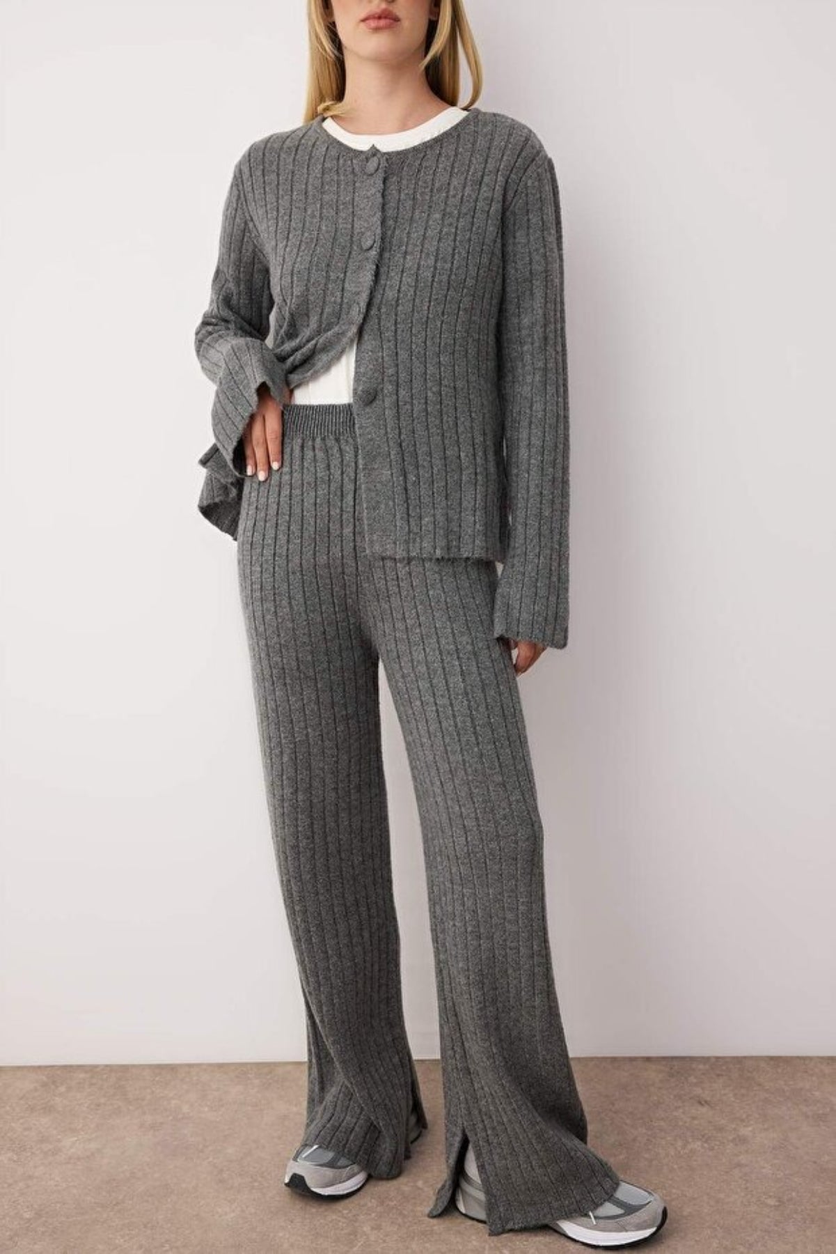 2-Piece Soft Texture Knit Sweater & Pants Set